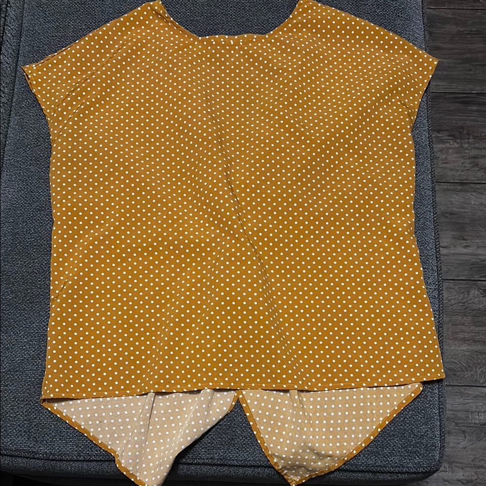 SHEIN Mustard Polka Dot Blouse